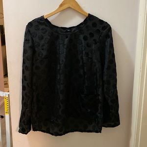Polkadot black top
